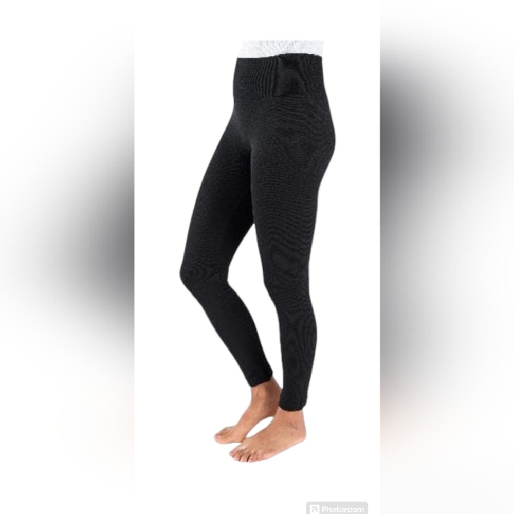 MUK LUKS Women's 4" High Waisted Fleece Lined Leggings